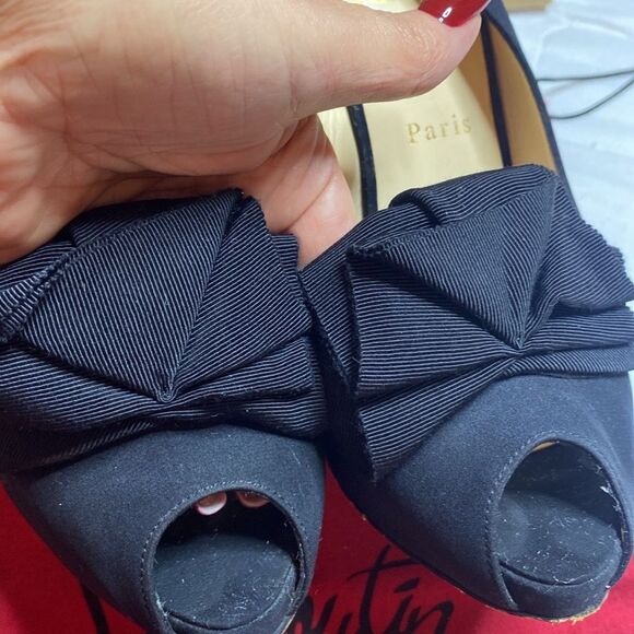 Christian Louboutin Black Patent Leather Stiletto Heels, US8 - Picture 2 of 10